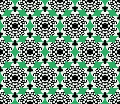 Abstract vector seamless flower pattern. Geometric simple design Illustrazione stock