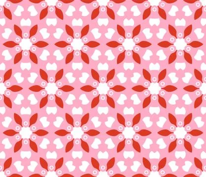 Abstract vector seamless flower pattern. Geometric simple design Illustrazione stock