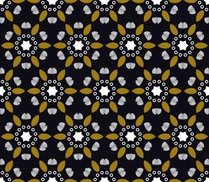 Abstract vector seamless flower pattern. Geometric simple design Illustrazione stock