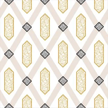 Abstract Vector Seamless Geometric Pattern Of Wide Intersecting Diagonal Line Stock Illustration