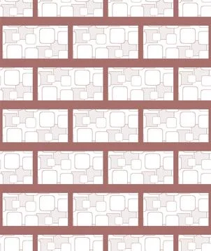 Abstract vector seamless geometric pattern of rectangles and rounded rectangl Stock Illustration