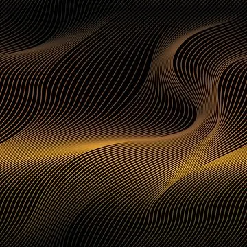 Abstract vector seamless moire pattern with waving curling lines. Illustrazione stock