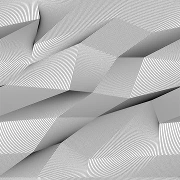 Abstract vector seamless moire pattern with waving curling lines. Stock Illustration