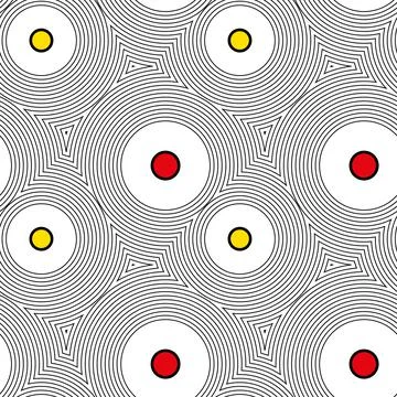 Abstract vector seamless op art pattern. Op art, graphic ornament. Stock Illustration