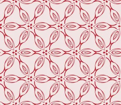 Abstract Vector seamless pattern with abstract floral and leave Stock Illustration