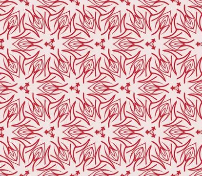 Abstract Vector seamless pattern with abstract floral and leave Illustrazione stock