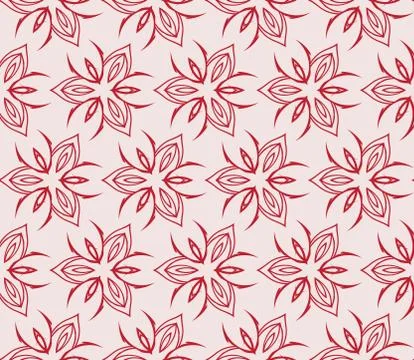 Abstract Vector seamless pattern with abstract floral and leave Stock Illustration