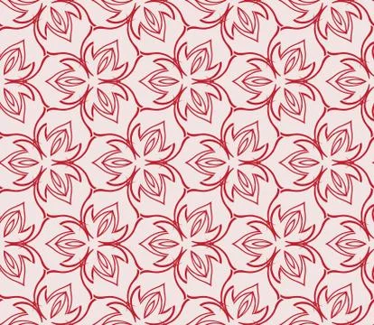 Abstract Vector seamless pattern with abstract floral and leave Stock Illustration