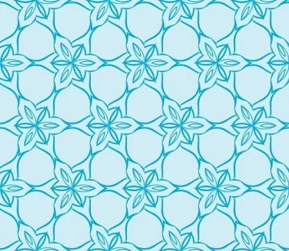 Abstract Vector seamless pattern with abstract floral and leave Stock Illustration