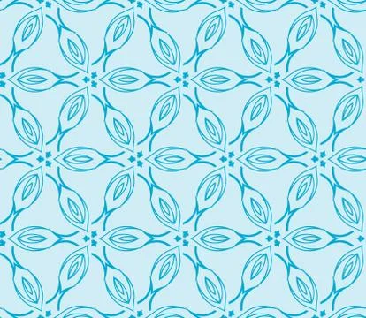 Abstract Vector seamless pattern with abstract floral and leave Stock Illustration