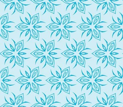 Abstract Vector seamless pattern with abstract floral and leave Stock Illustration