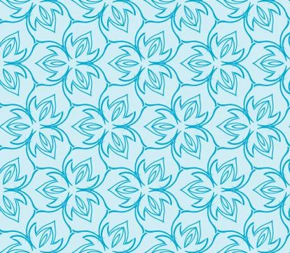 Abstract Vector seamless pattern with abstract floral and leave Stock Illustration