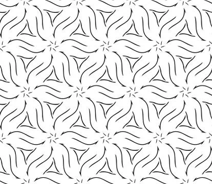 Abstract Vector seamless pattern with abstract floral and leave style Stock Illustration