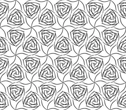 Abstract Vector seamless pattern with abstract floral and leave style Stock Illustration