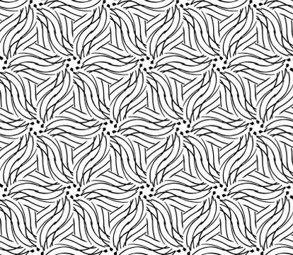 Abstract Vector seamless pattern with abstract floral and leave style Stock Illustration