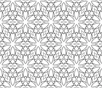 Abstract Vector seamless pattern with abstract floral and leave style Stock Illustration