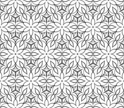Abstract Vector seamless pattern with abstract floral and leave style Stock Illustration