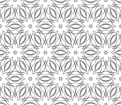 Abstract Vector seamless pattern with abstract floral and leave style Stock Illustration