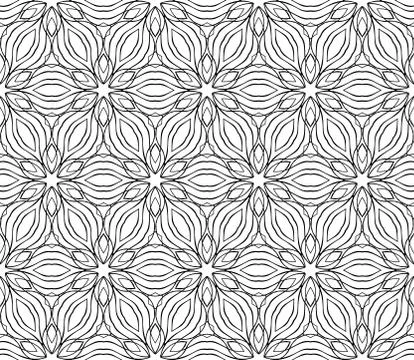 Abstract Vector seamless pattern with abstract floral and leave style Stock Illustration