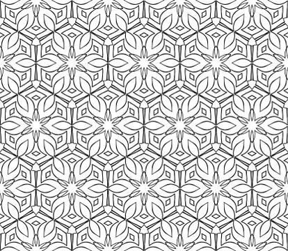 Abstract Vector seamless pattern with abstract floral and leave style Stock Illustration