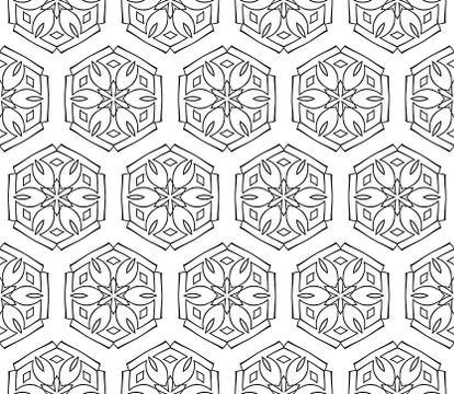 Abstract Vector seamless pattern with abstract floral and leave style Stock Illustration