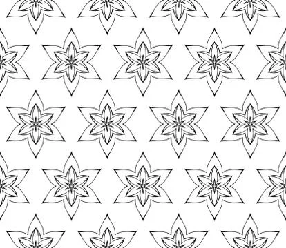 Abstract Vector seamless pattern with abstract floral and leave style Illustrazione stock