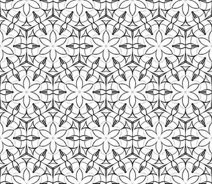 Abstract Vector seamless pattern with abstract floral and leave style Illustrazione stock