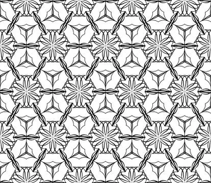 Abstract Vector seamless pattern with abstract floral and leave style Stock Illustration