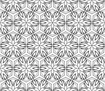 Abstract Vector seamless pattern with abstract floral and leave style Stock Illustration