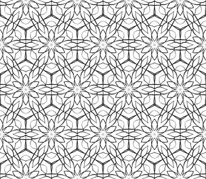 Abstract Vector seamless pattern with abstract floral and leave style Stock Illustration