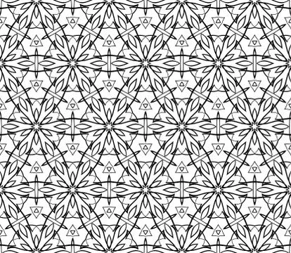 Abstract Vector seamless pattern with abstract floral and leave style Stock Illustration