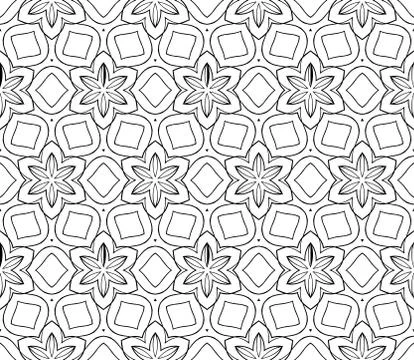 Abstract Vector seamless pattern with abstract floral and leave style Stock Illustration