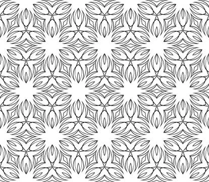 Abstract Vector seamless pattern with abstract floral and leave style Stock Illustration