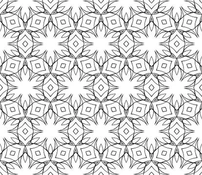 Abstract Vector seamless pattern with abstract floral and leave style Stock Illustration