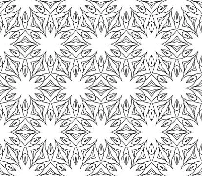 Abstract Vector seamless pattern with abstract floral and leave style Stock Illustration