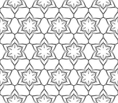 Abstract Vector seamless pattern with abstract floral and leave style Stock Illustration