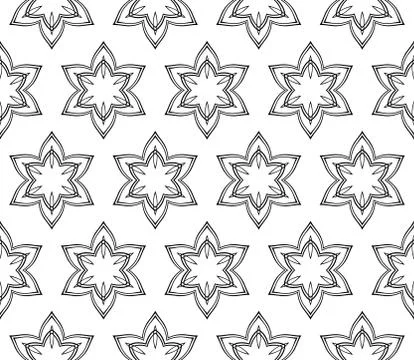 Abstract Vector seamless pattern with abstract floral and leave style Stock Illustration