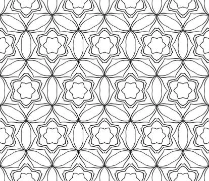 Abstract Vector seamless pattern with abstract floral and leave style Stock Illustration