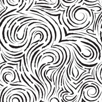 Abstract vector seamless pattern of black color from lines in the form of 스톡 일러스트