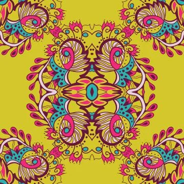 Abstract vector seamless pattern. Bright colors. Vector illustration. Stock Illustration