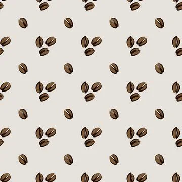 Abstract vector seamless pattern with coffee beans Stock Illustration