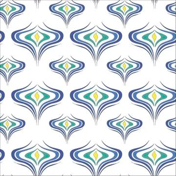 Abstract vector seamless pattern with colorful feathers of a peacock 스톡 일러스트