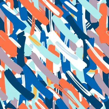 Abstract vector seamless pattern. Creative background with geometric figures. Stock Illustration