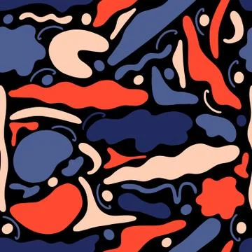 Abstract vector seamless pattern geometric shapes in memphis style. Art Stock Illustration