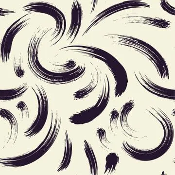 Abstract vector seamless pattern with grunge brushes. Stock Illustration