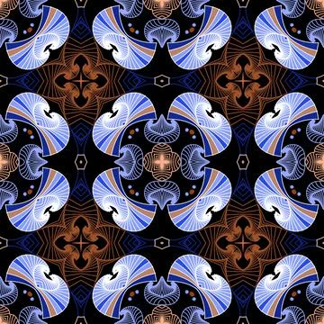 Abstract vector seamless pattern. Line art modern background. Repeat colorful Illustrazione stock