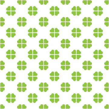 Abstract vector seamless pattern mosaic of green four leaf clover in diagonal Stock Illustration