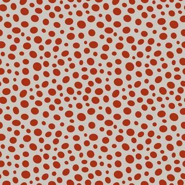 Abstract vector seamless pattern with red circles. Simple geometric round shapes Stock Illustration