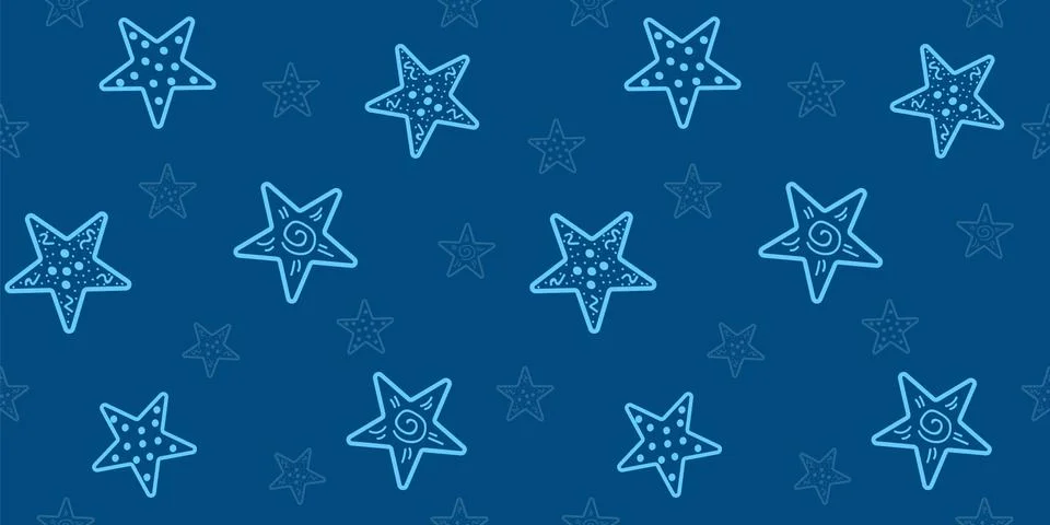 Abstract vector seamless pattern with stars. T-shirt graphics for kids. For d Stockillustratie