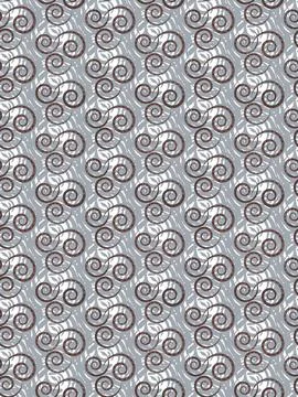 Abstract vector seamless pattern of swirling elements. Stock Illustration